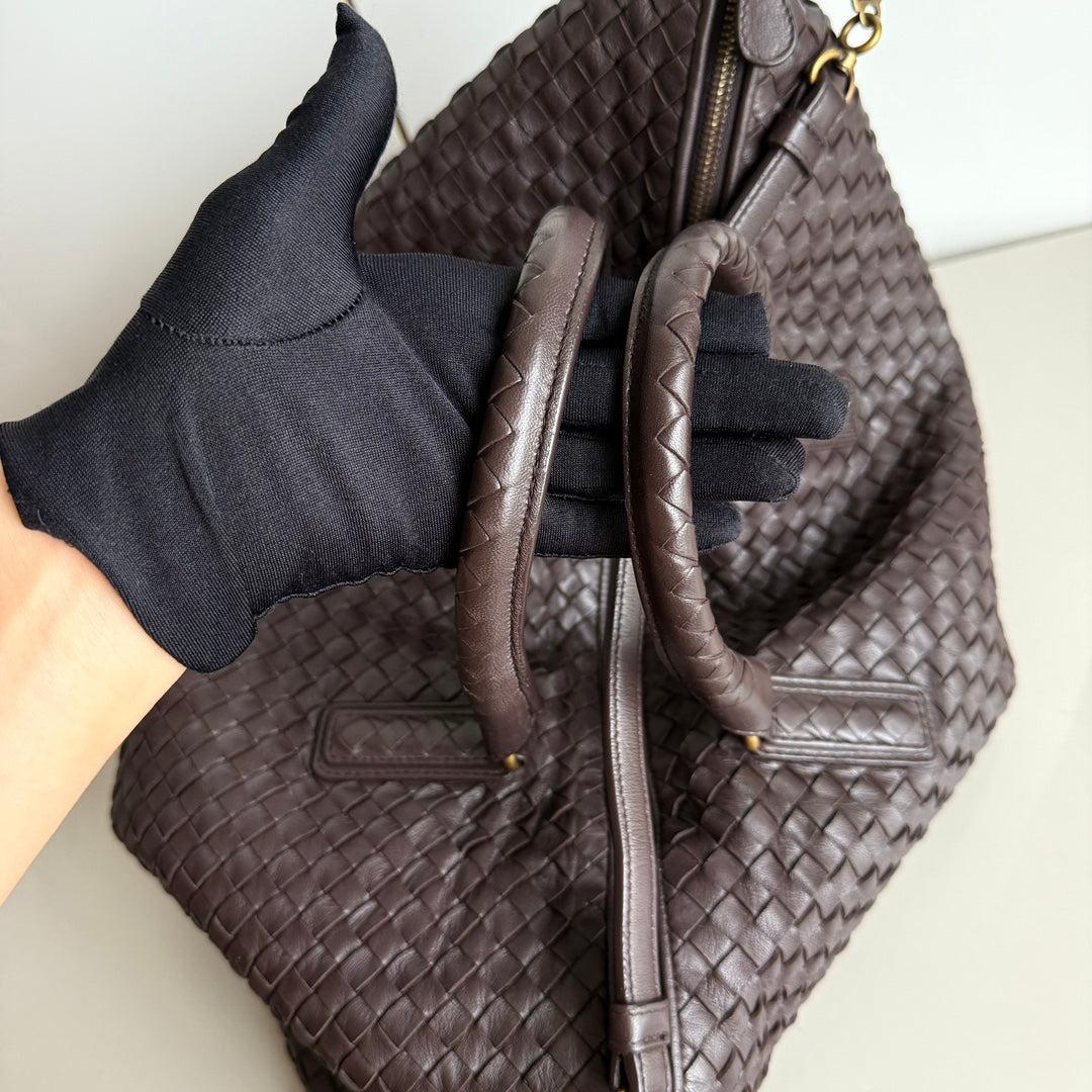 Bottega Veneta Maxi Convertible Tote Dark Chocolate Brown Leather Gold HW 50cm 6
