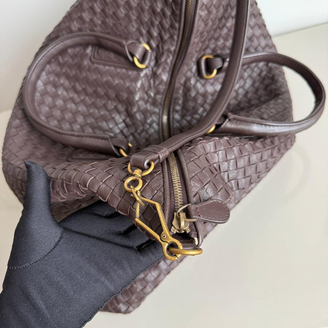 Bottega Veneta Maxi Convertible Tote Dark Chocolate Brown Leather Gold HW 50cm 2