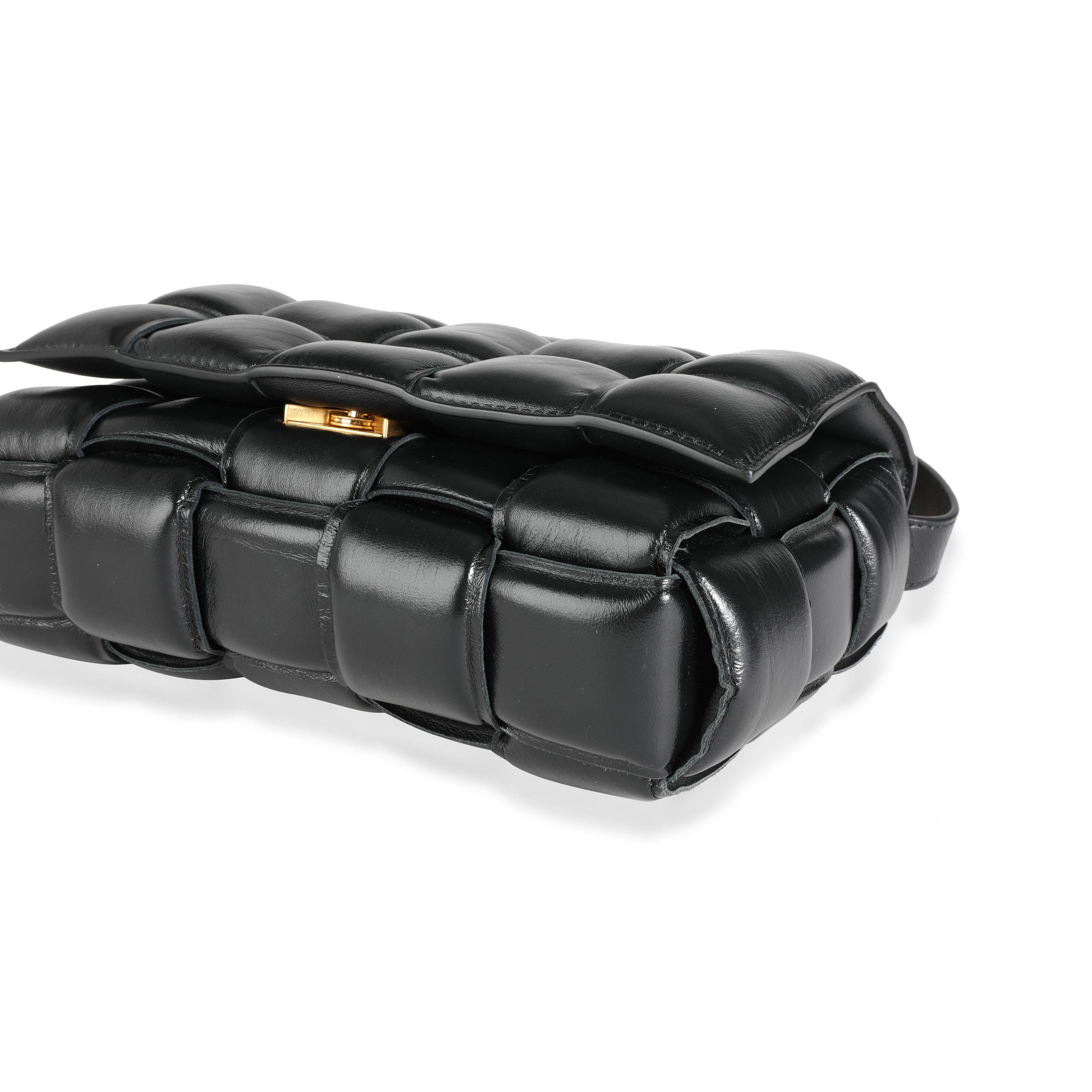 Black  Bottega Veneta Maxi Intrecciato Leather Padded Cassette Bag