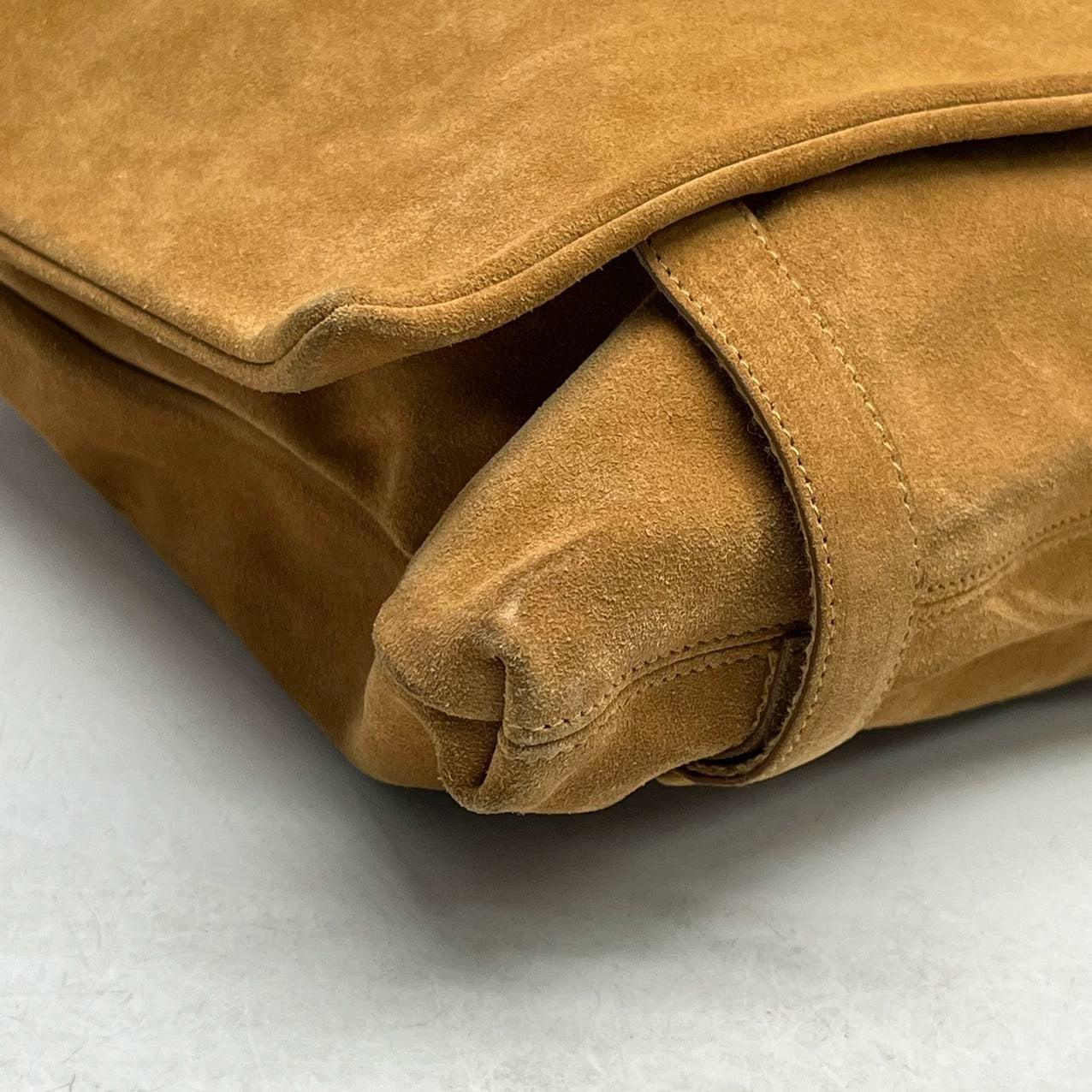 Bottega Veneta Maxi Messenger Bag Suede Leather Tan For Sale 7