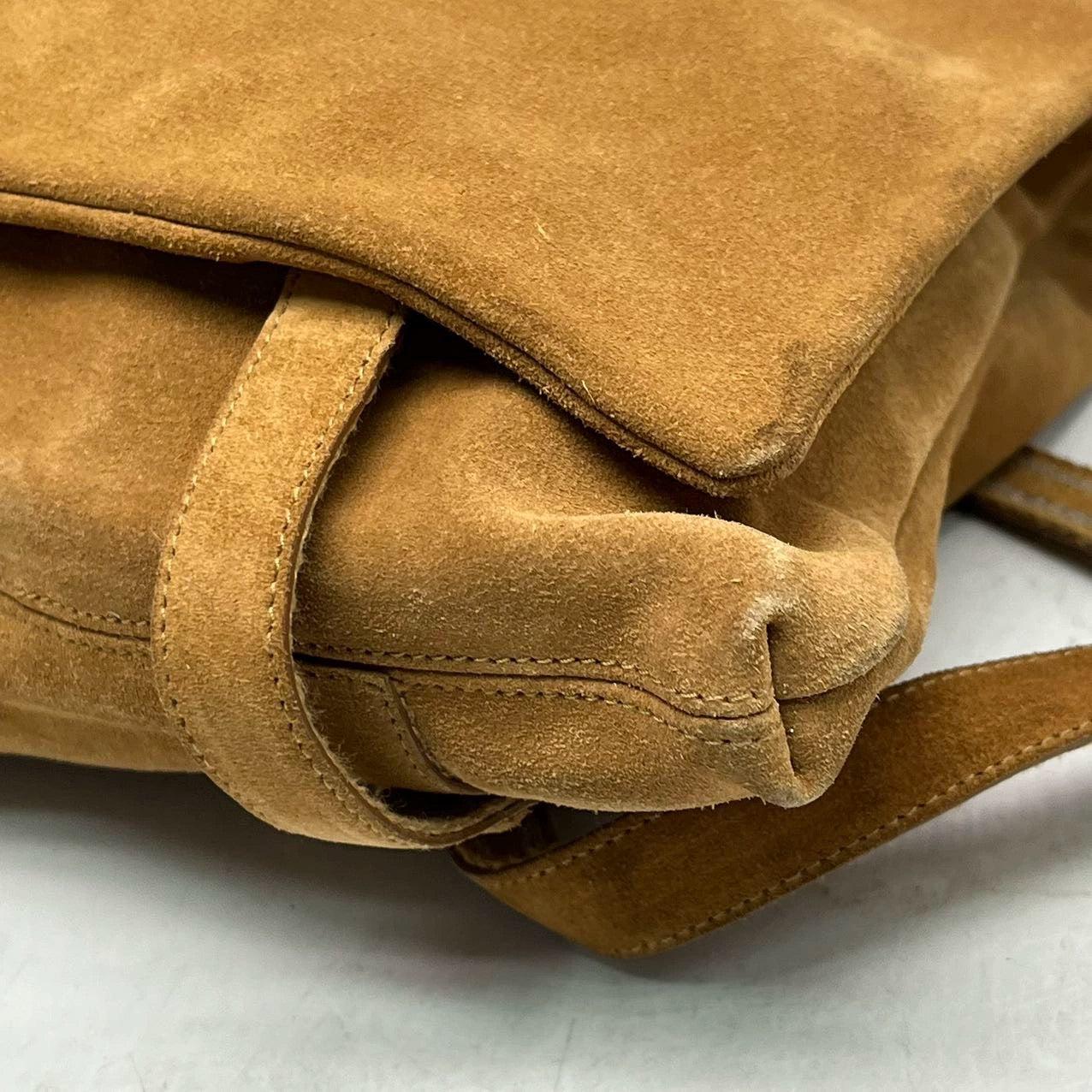 Bottega Veneta Maxi Messenger Bag Suede Leather Tan For Sale 8