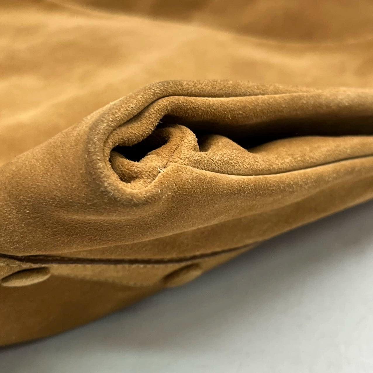 Bottega Veneta Maxi Messenger Bag Suede Leather Tan For Sale 12