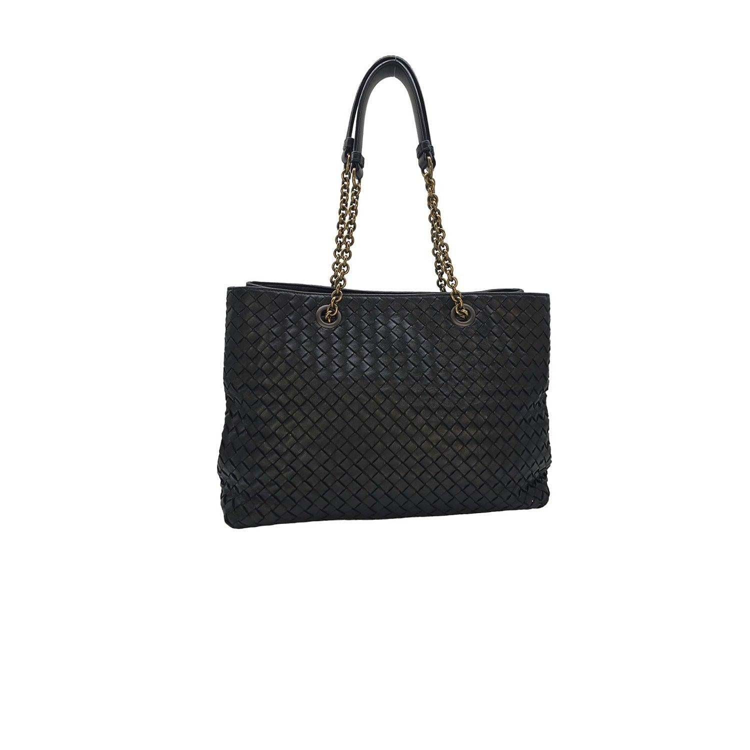 Bottega Veneta Medium Classic Intrecciato Nappa Chain Tote In Good Condition In Scottsdale, AZ