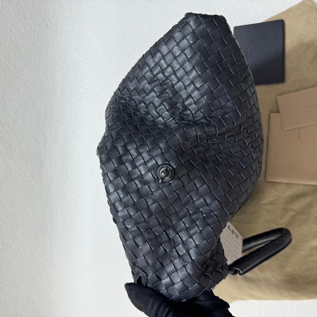 Bottega Veneta Medium Convertible Tote Bag Hobo Black Leather Two-way Carry 40cm 7