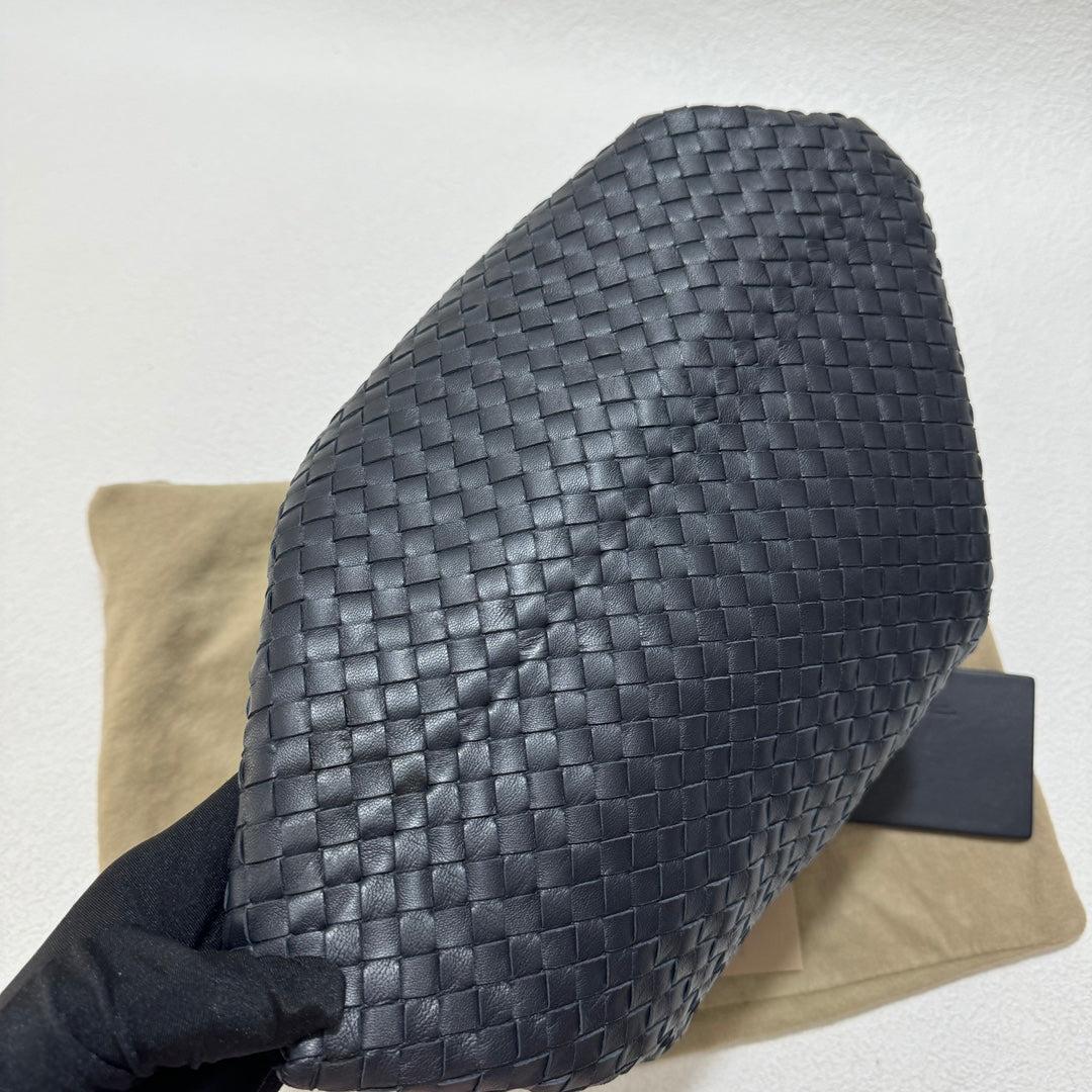 Bottega Veneta Medium Convertible Tote Bag Hobo Black Leather Two-way Carry 40cm 9