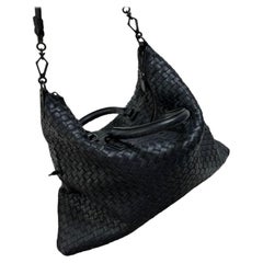 Bottega Veneta Medium Convertible Tote Bag Hobo Black Leather Two-way Carry 40cm