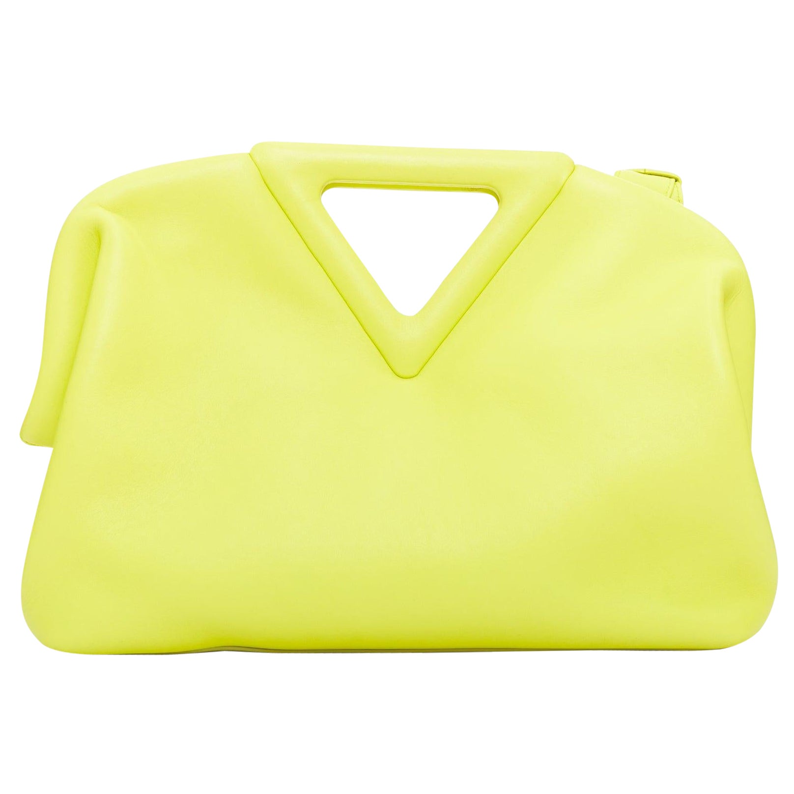 Bolso de asa triangular BOTTEGA VENETA Medium Point Seagrass amarillo de piel lisa en venta