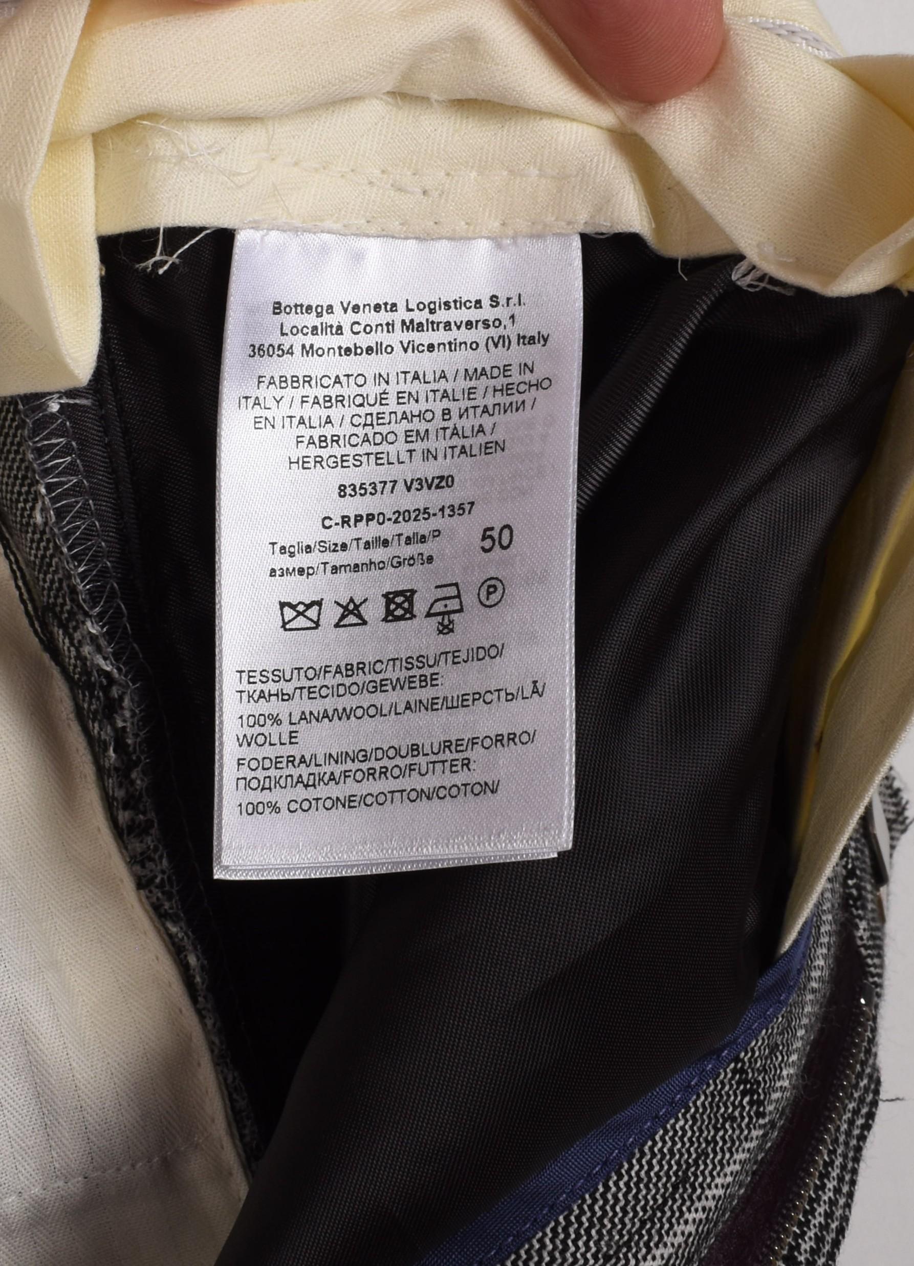 Bottega Veneta Herren Hose Karo Casual Business Größe IT50 im Zustand „Hervorragend“ im Angebot in Kaunas, LT