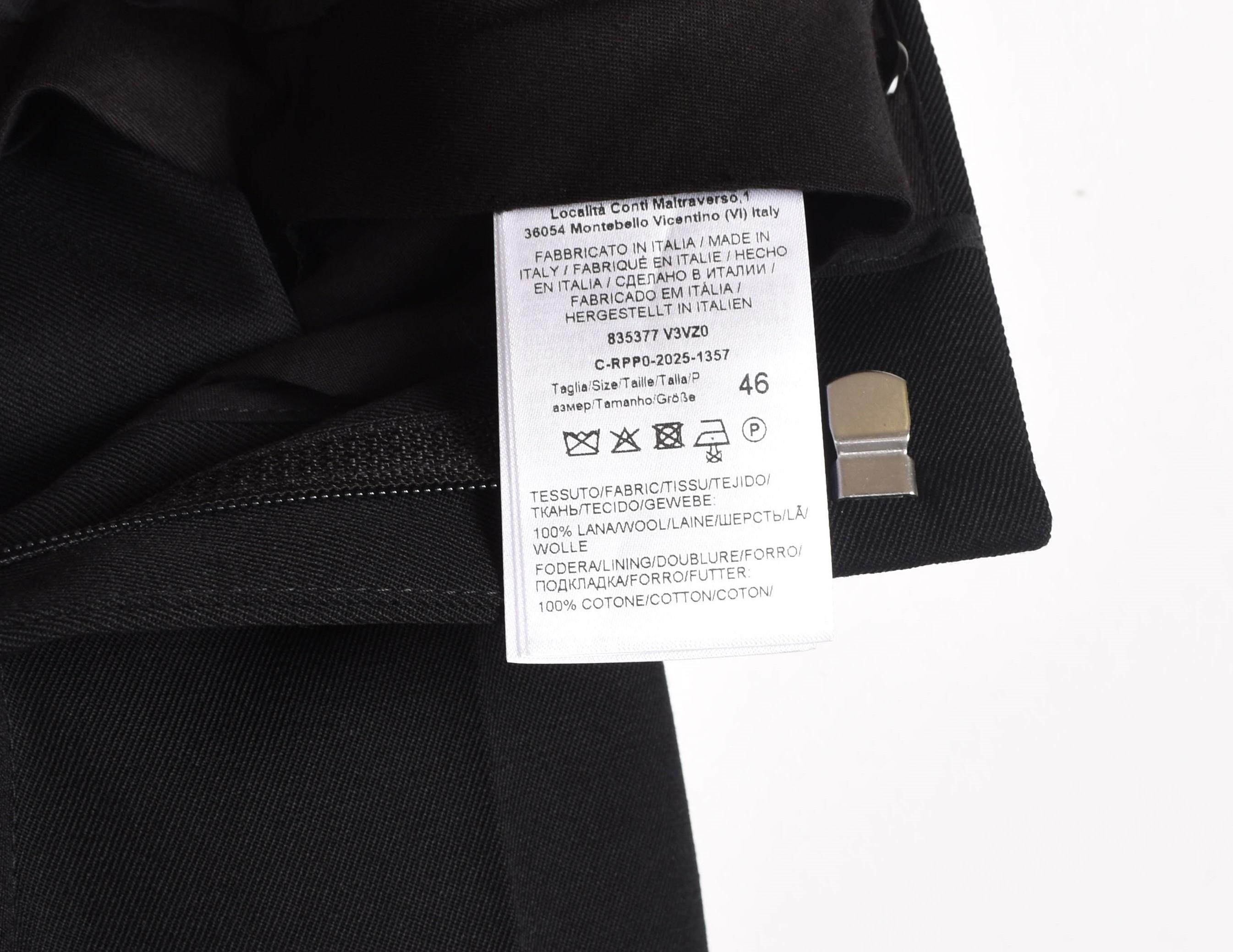 Noir Bottega Veneta Hommes Pantalon évasé Taille moderne IT46-Small en vente