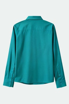 Camicia da uomo Bottega Veneta in cotone ed elastan, colore verde anatra, taglia 39 S/M, nuova