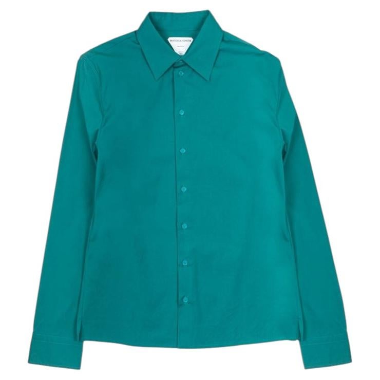 Bottega Veneta Men's Duck Green Cotton Elastane Shirt Size 39 S/M New