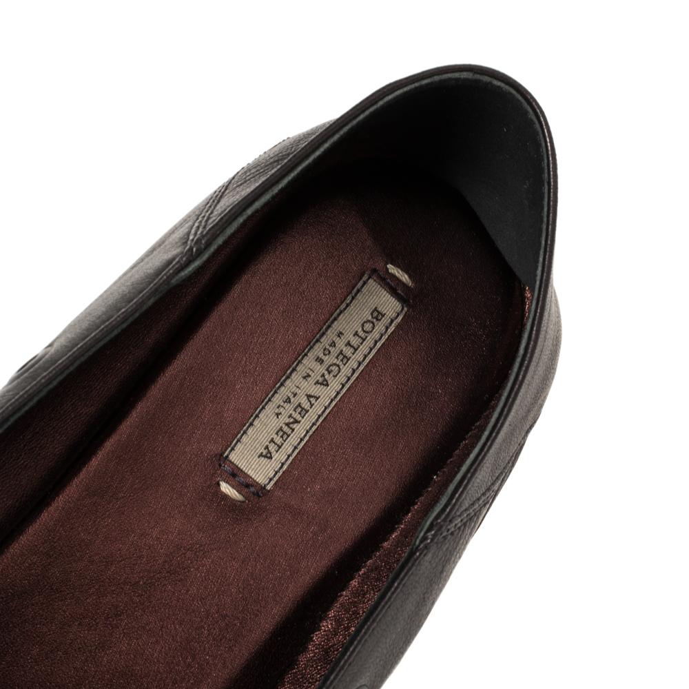 Bottega Veneta Metallic Black Intrecciato Leather Studded Loafers Size 39 3