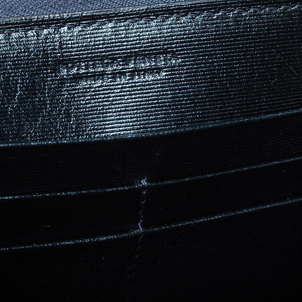 Bottega Veneta Metallic Blue Intrecciato Leather Zip Around Wallet 3