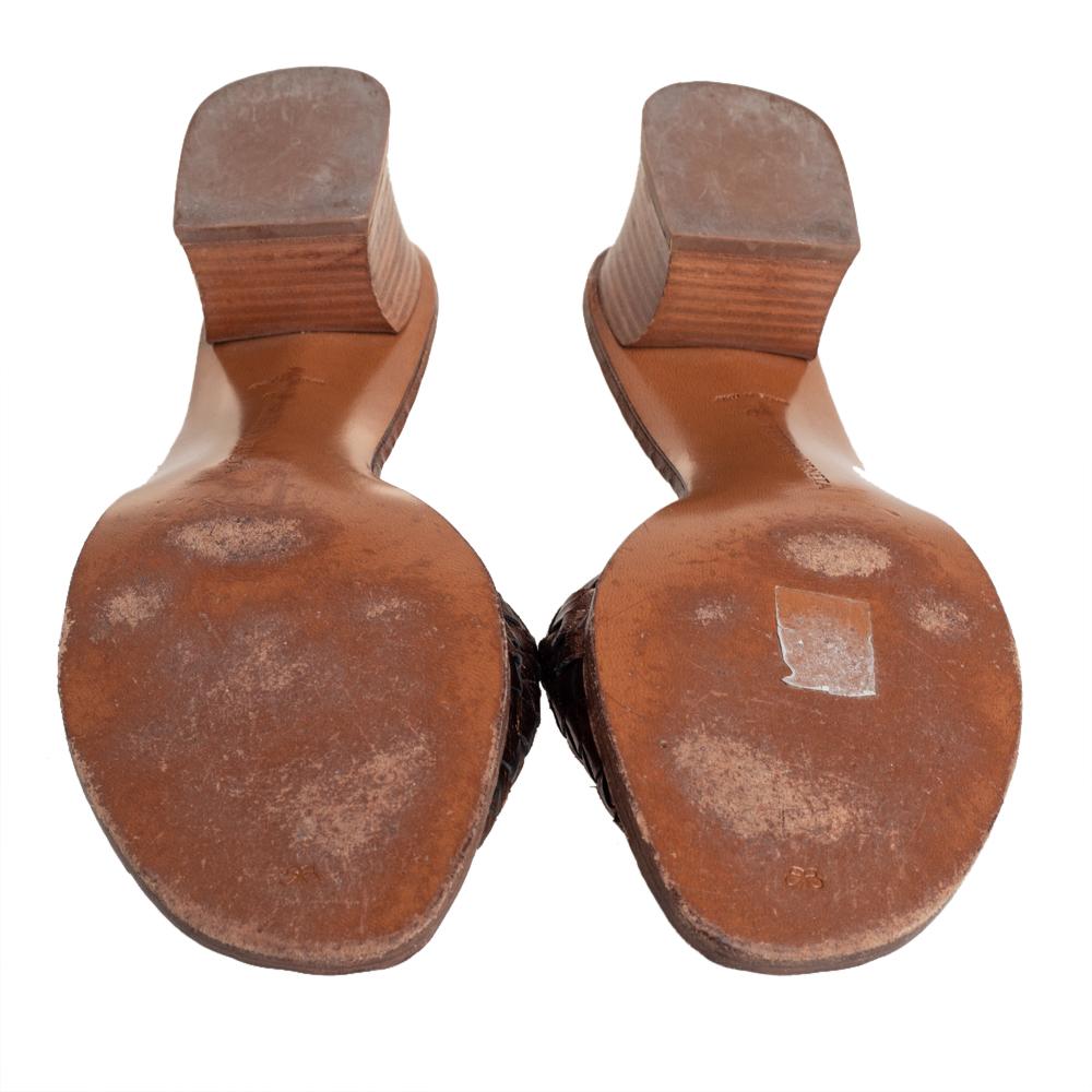 Bottega Veneta Metallic Bronze Intrecciato Leather Ravello Slide Sandals Size 40 1