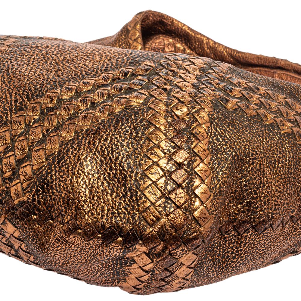 Bottega Veneta Metallic Kupfer Gold Leder Cervo Hobo 7