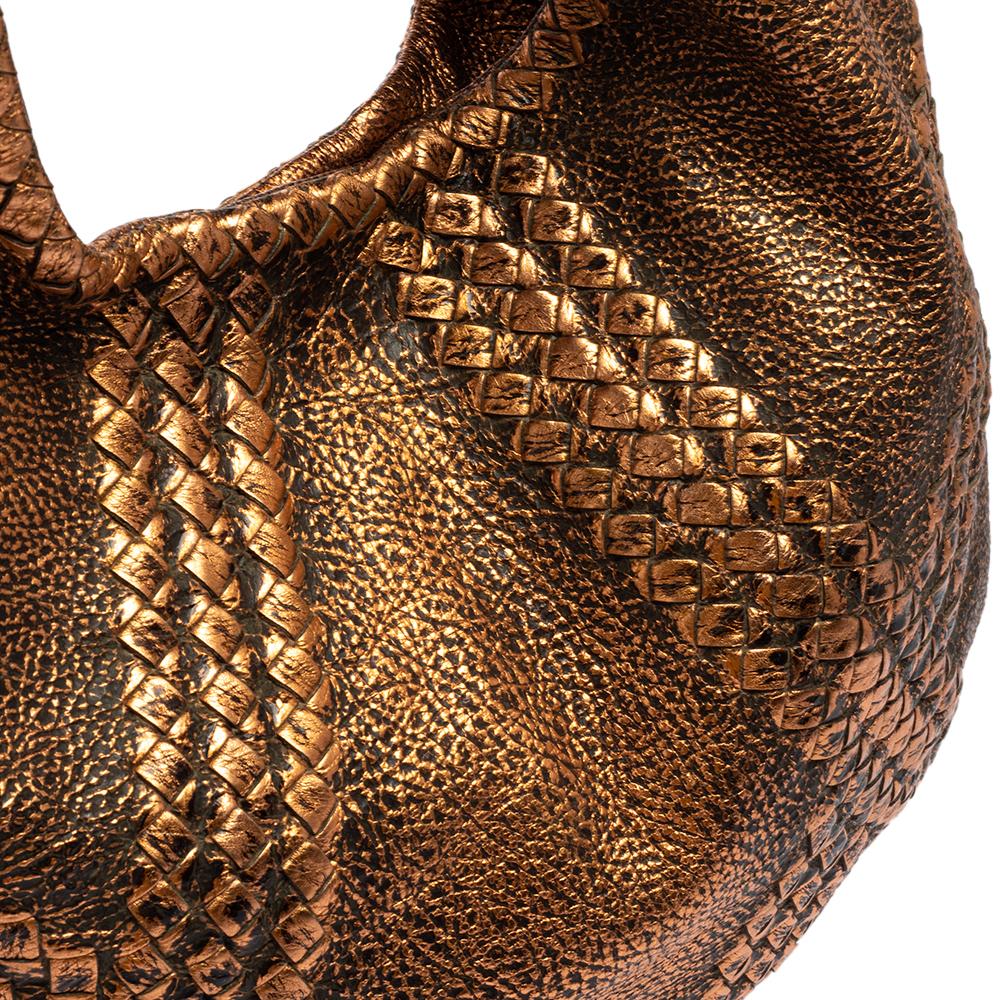 Bottega Veneta Metallic Kupfer Gold Leder Cervo Hobo 9