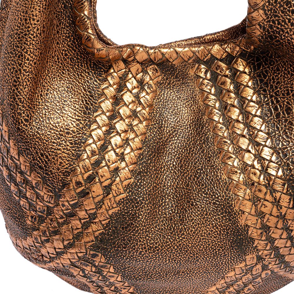 Bottega Veneta Metallic Kupfer Gold Leder Cervo Hobo 2