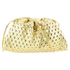 Bottega Veneta Metallic Stoff Bubble Wrap The Mini Pouch Gold 26bv83s