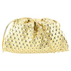 Bottega Veneta Metallic Fabric Bubble Wrap The Mini Pouch Gold 26bv83s