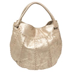 Bottega Veneta Metallic Gold Leather Hobo