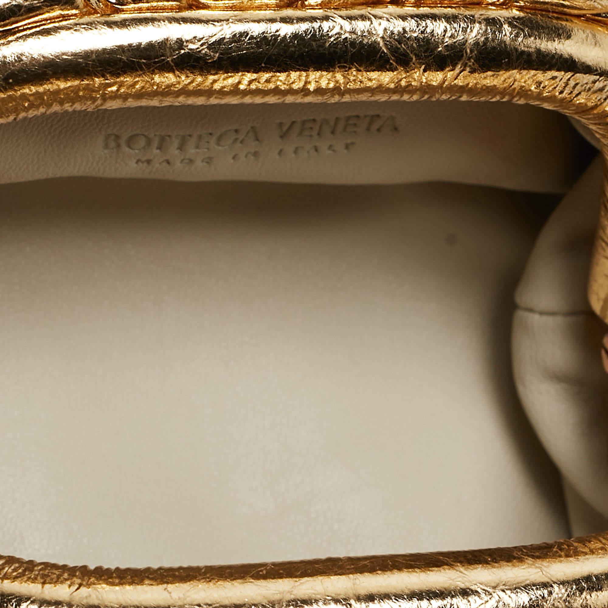Bottega Veneta Metallic Gold Leather The Pouch Coin Purse 3