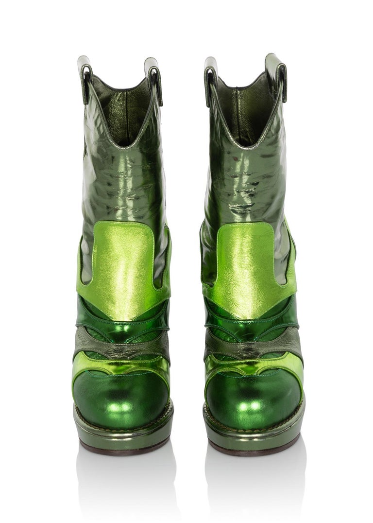 bottega boots green bottom