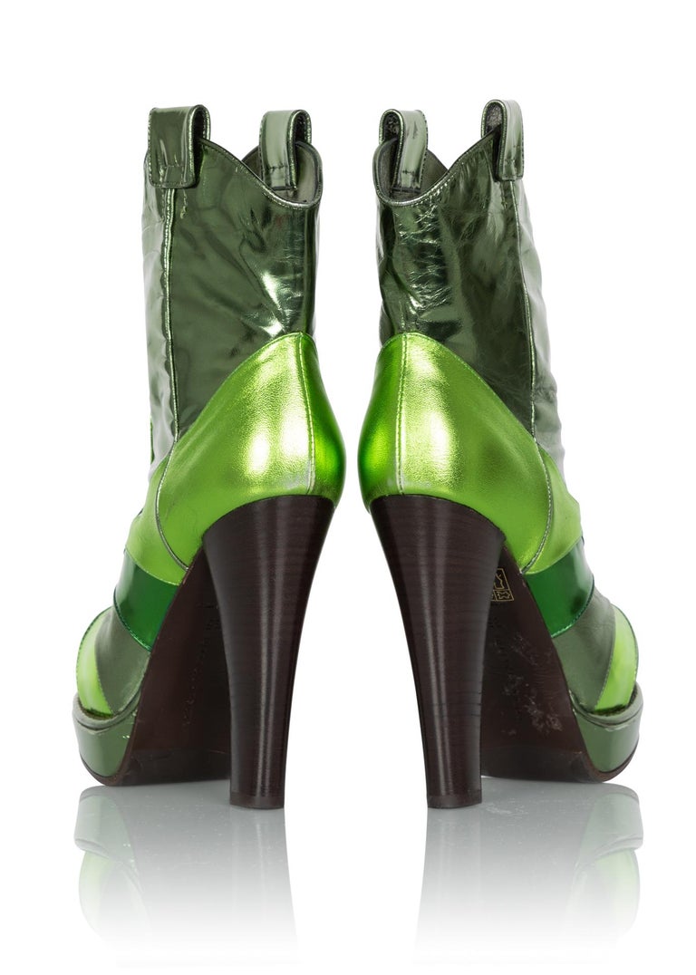 bottega boots green bottom