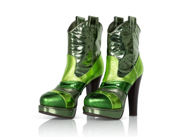 bottega boots green bottom