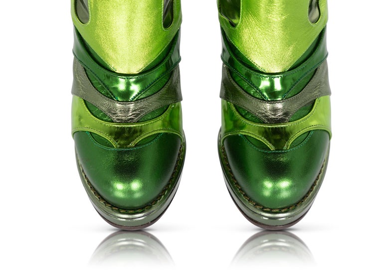 bottega boots green bottom