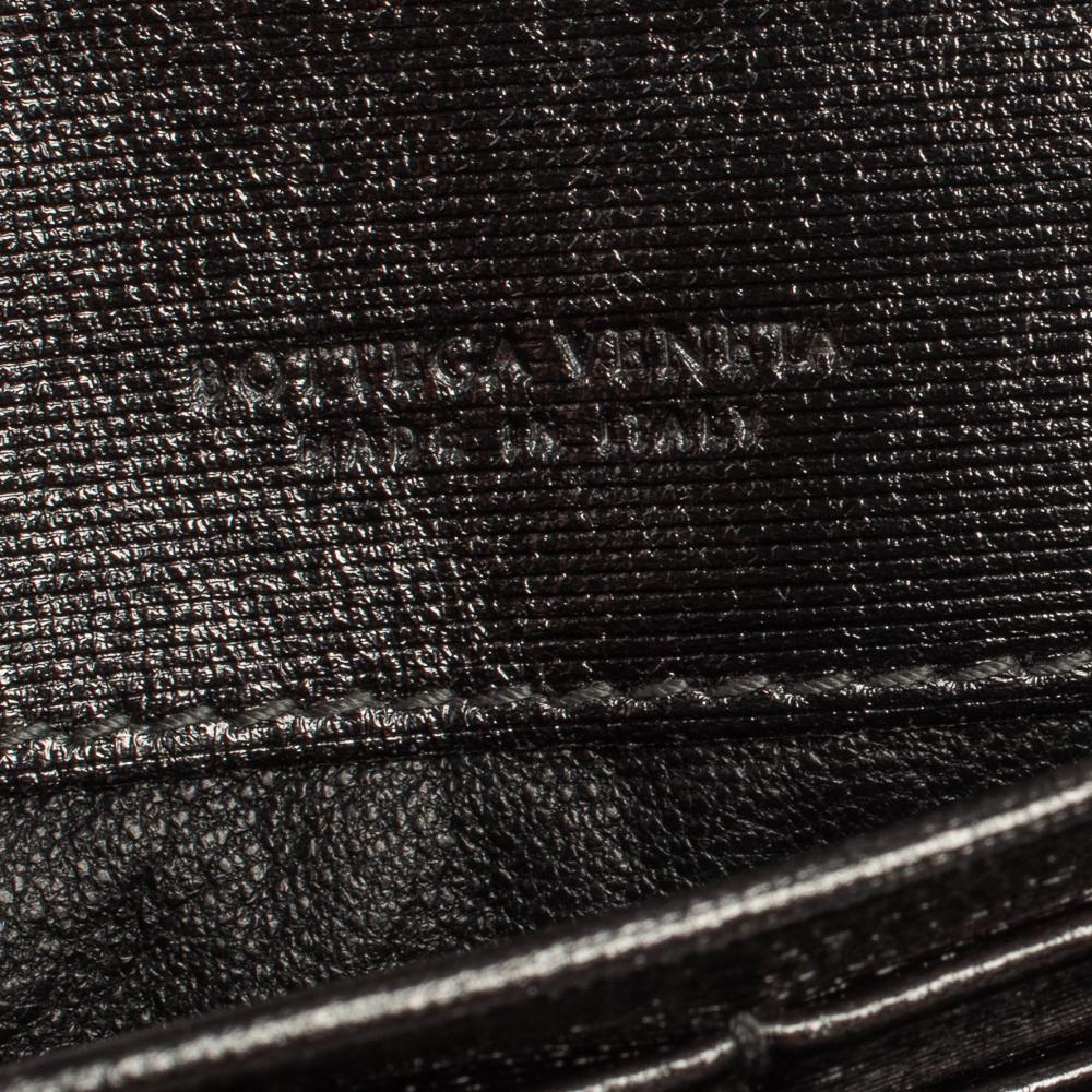 Bottega Veneta Metallic Grey Intrecciato Leather Flap Continental Wallet 4