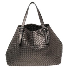 Bottega Veneta Metallic Intrecciato Leather Large Cesta Tote