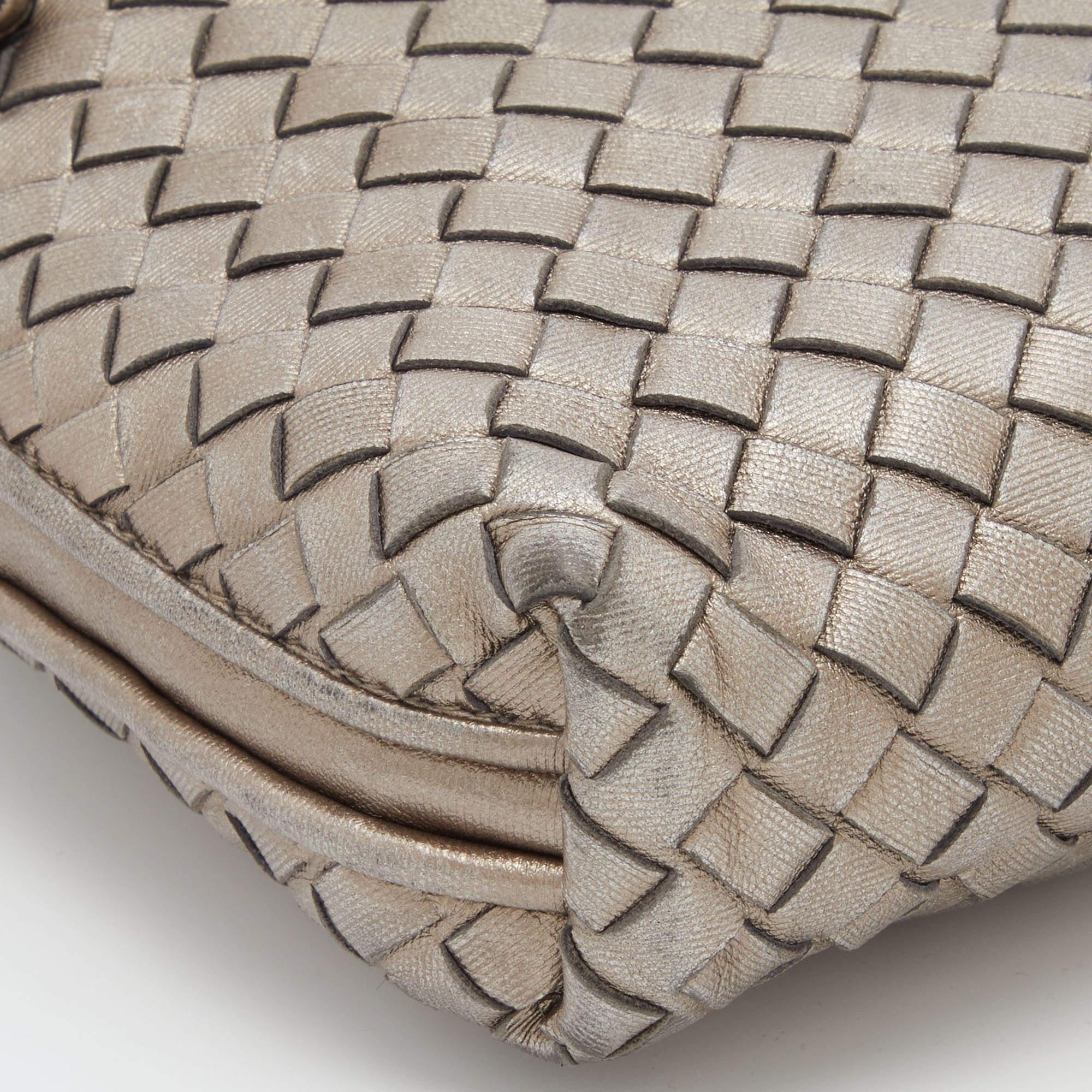 Bottega Veneta Metallic Intrecciato Leather Nodini Crossbody Bag 2