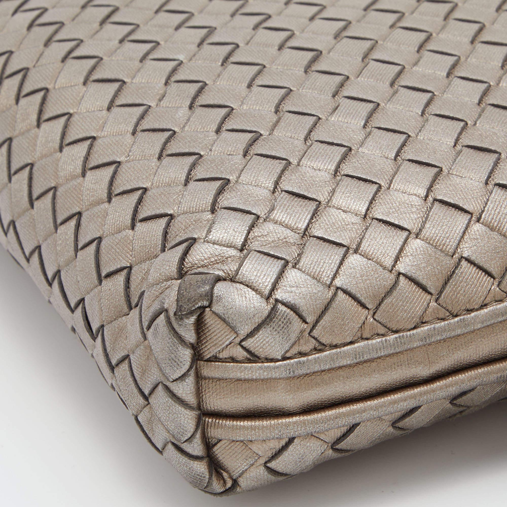 Bottega Veneta Metallic Intrecciato Leather Nodini Crossbody Bag 3