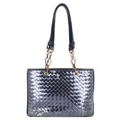 Bottega Veneta Metallic Intrecciato Leather Tote Bag