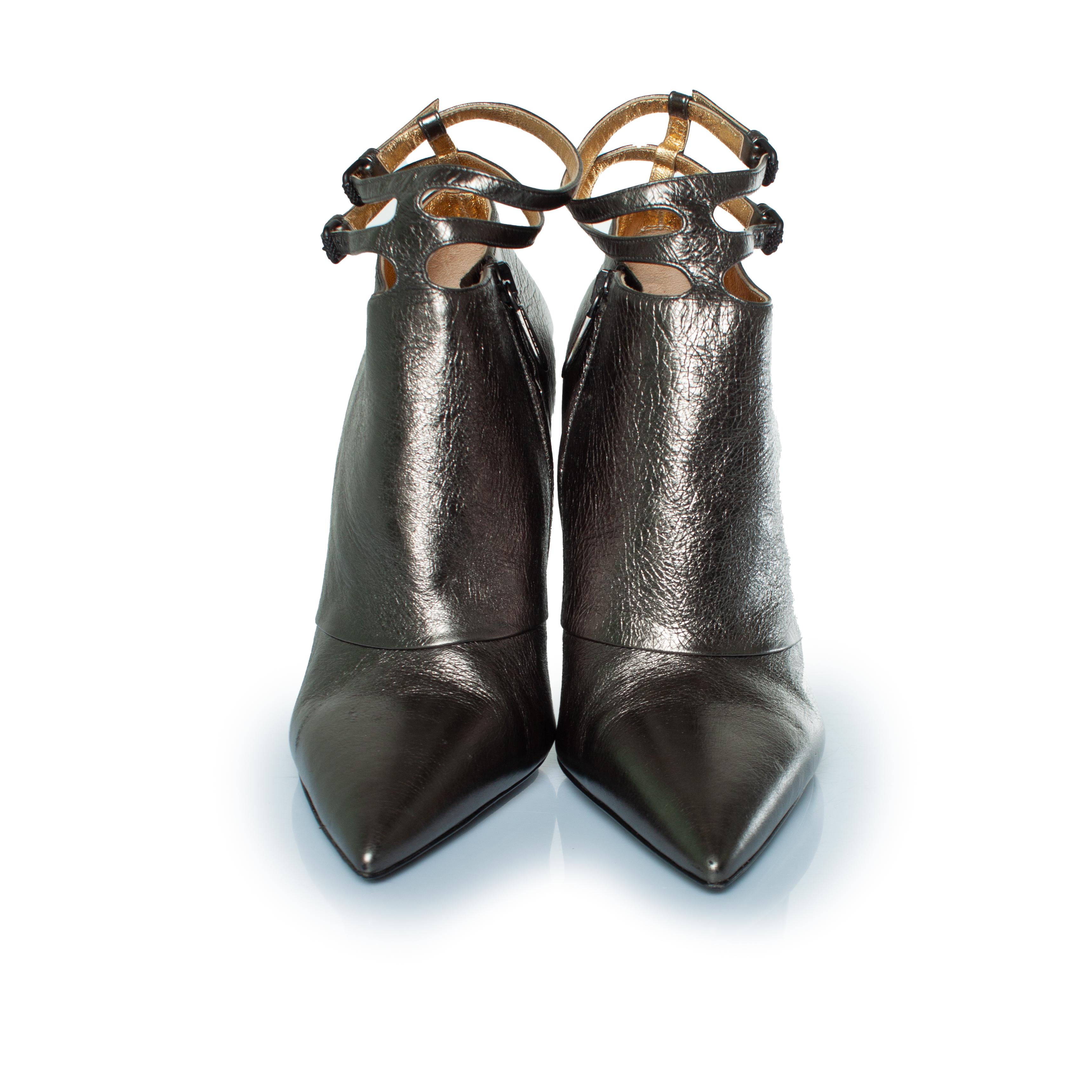 Bottega Veneta, metallic leather ankle boots In Excellent Condition For Sale In AMSTERDAM, NL