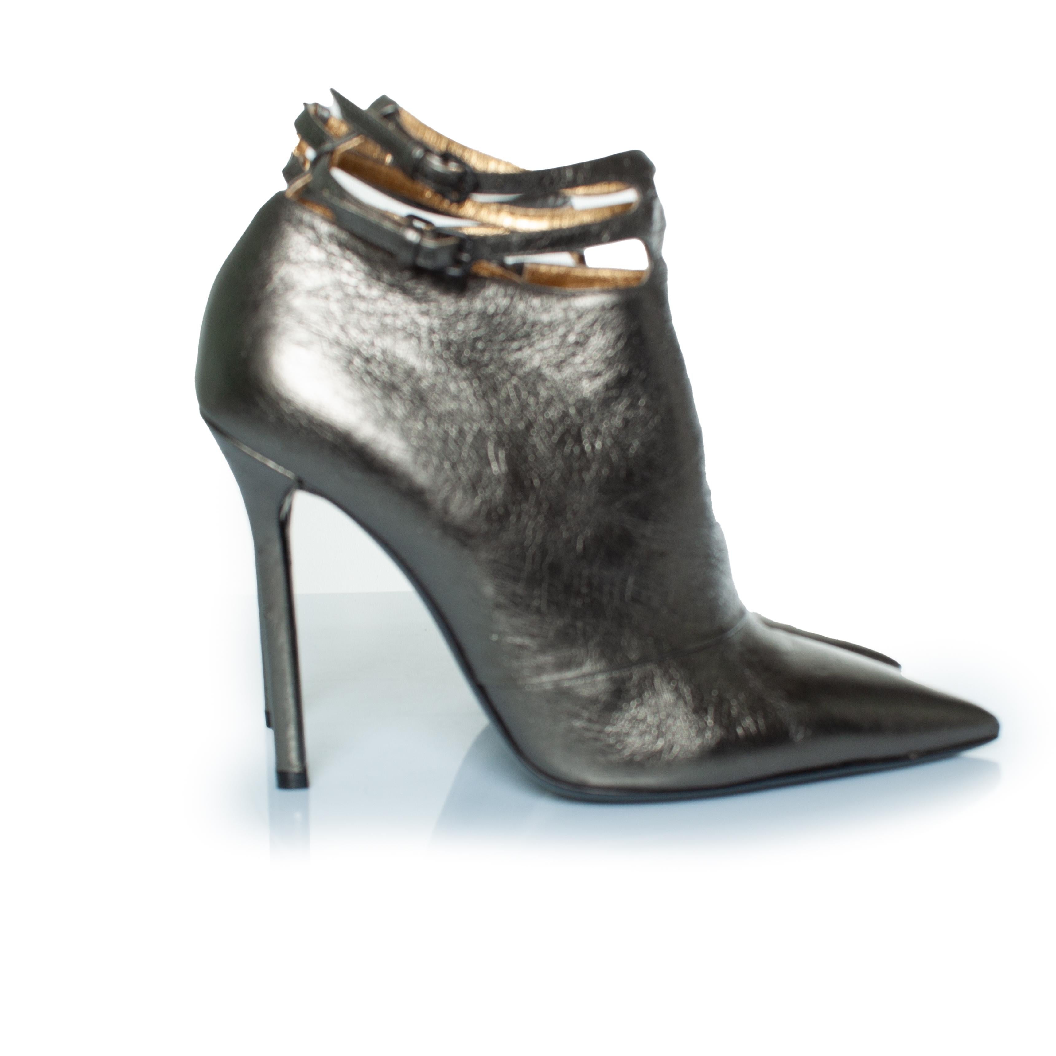Women's Bottega Veneta, metallic leather ankle boots For Sale