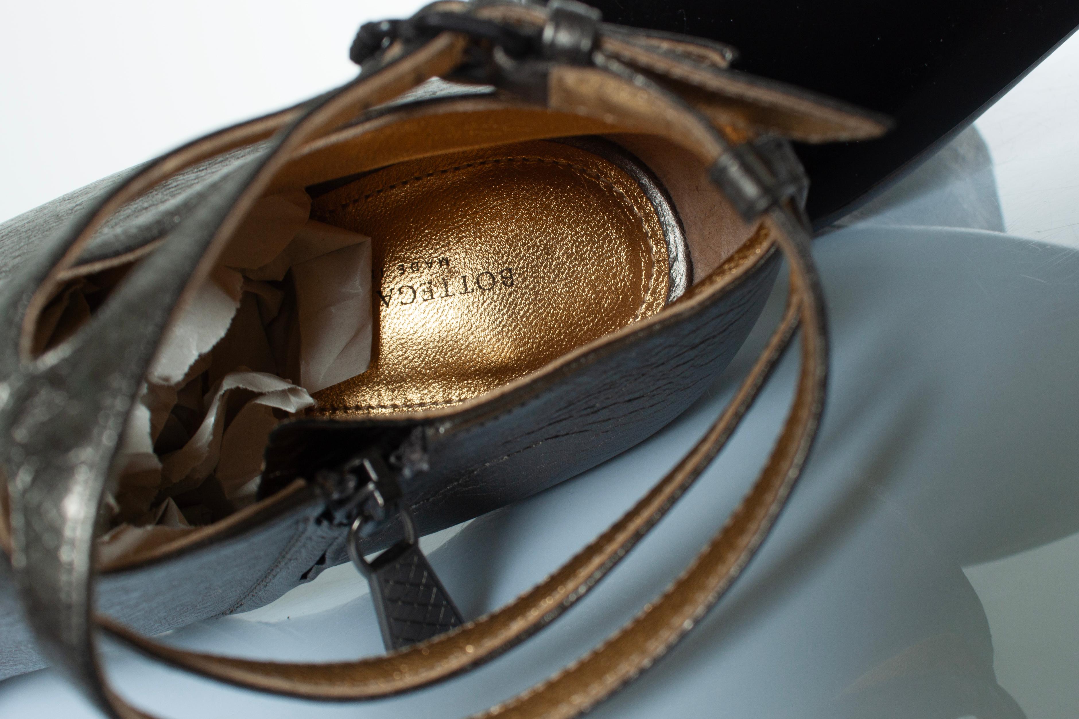 Bottega Veneta, metallic leather ankle boots For Sale 3
