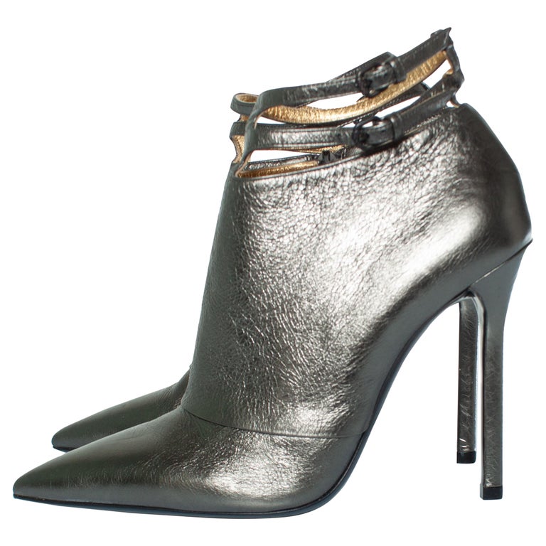 Bottega Veneta, botines de piel metalizada en venta en 1stDibs España