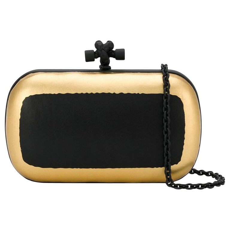 bottega knot clutch gold