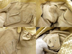 Bottega Veneta Metallic Messenger 227211 Gold Woven Leather Cross Body Bag