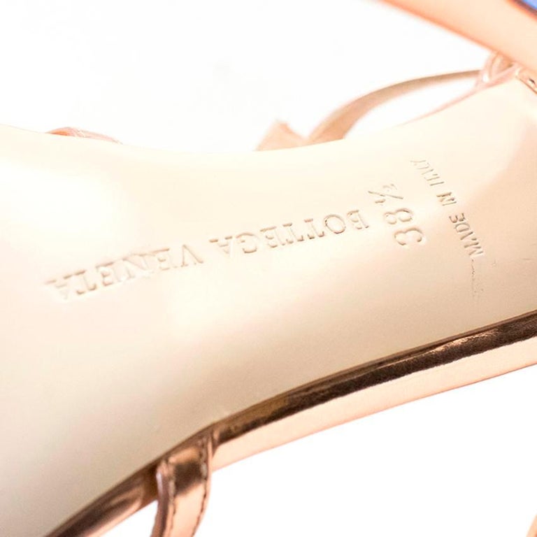Bottega Metallic Rose Gold Heels US 8.5 at 1stDibs gold