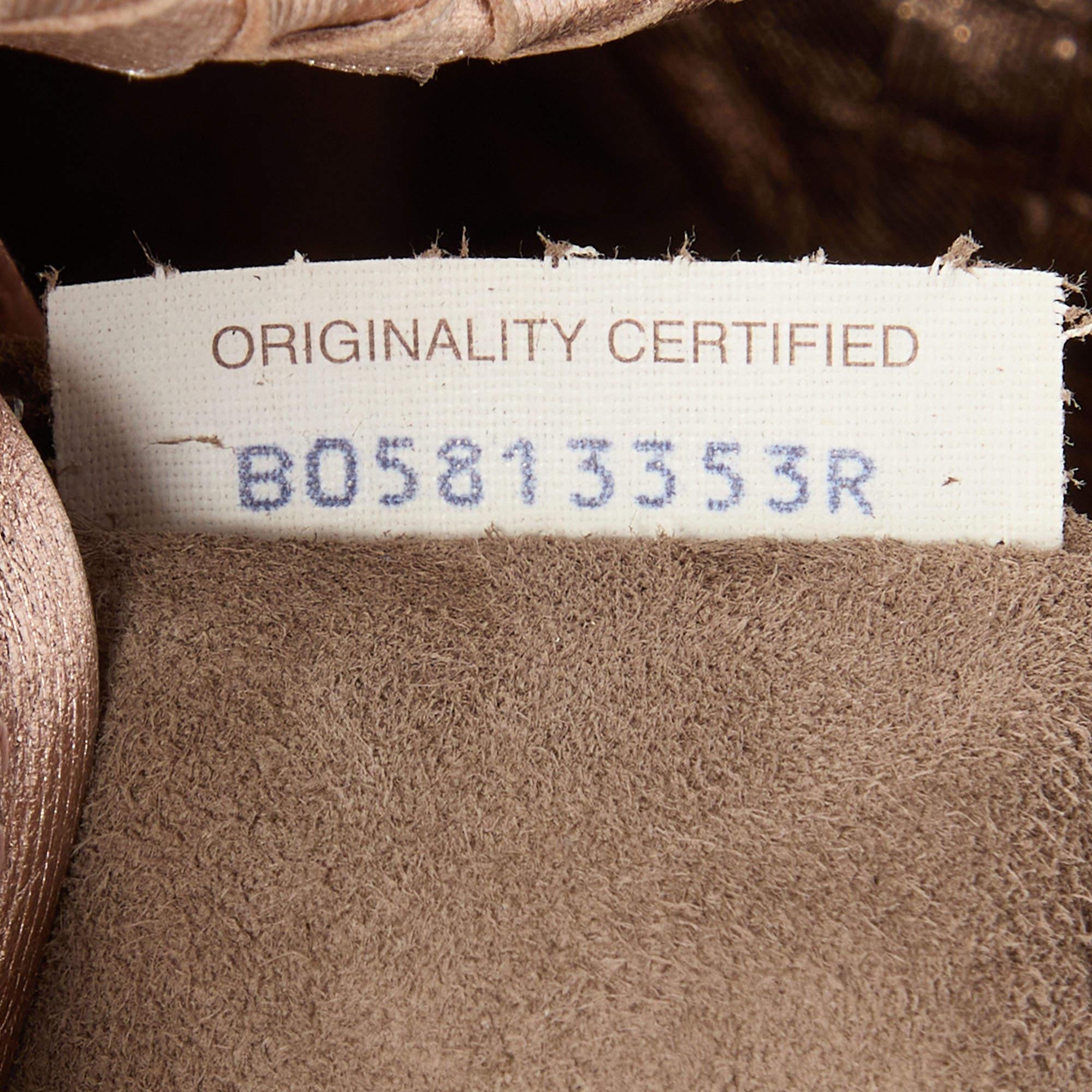 Bottega Veneta Metallic Rose Gold Intrecciato Leather Cesta Tote 4