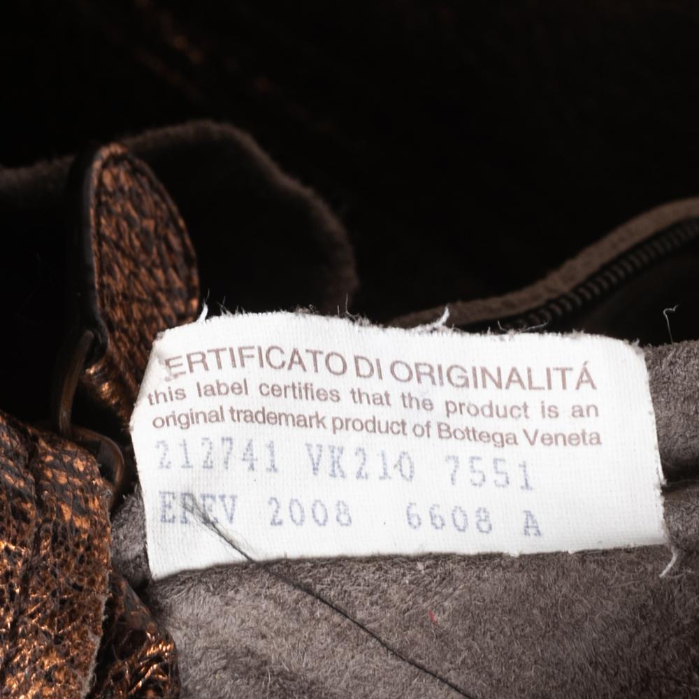 Bottega Veneta Metallic Rose Gold Leather Cervo Hobo 1