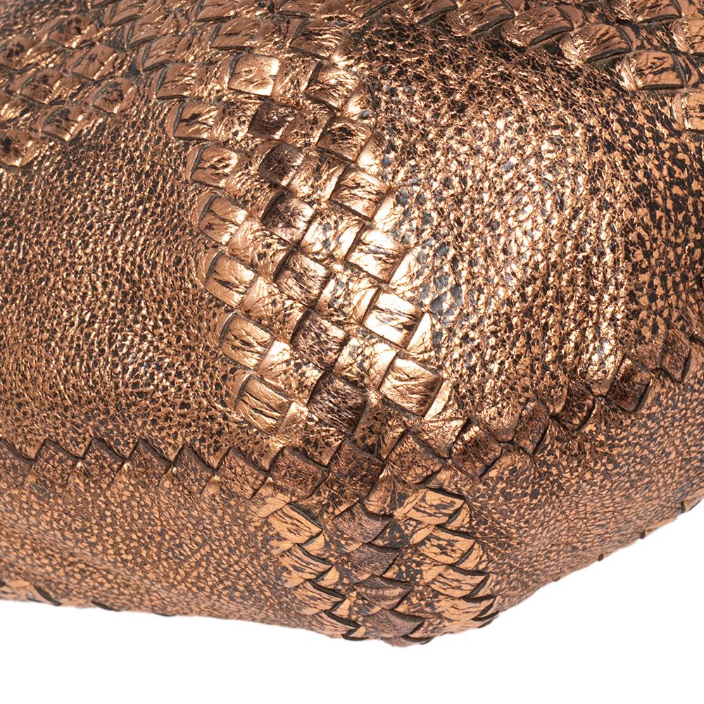 Bottega Veneta Metallic Rose Gold Leather Cervo Hobo 3