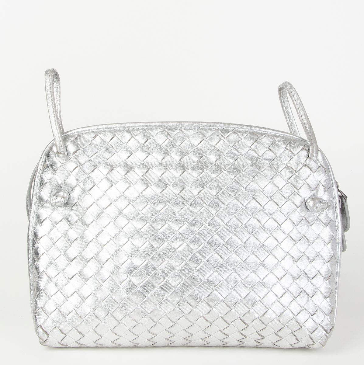 silver leather crossbody bag