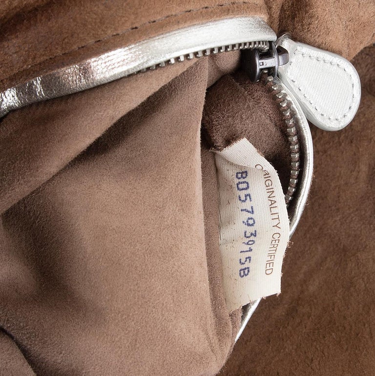 Bottega Veneta Silver Metallic Bark Embossed Leather Mini Pouch Crossbody  Bag at 1stDibs