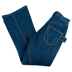 Bottega Veneta Mid-Wash Denim Quilted Flared Jeans - US 0-2