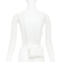 BOTTEGA VENETA Mini Cassette white lambskin Maxi Intrecciato crossbody bag
