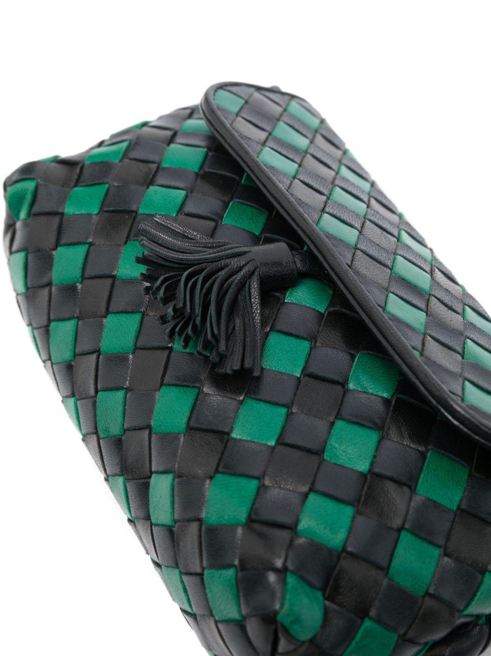 Bottega Veneta Intrecciato Black & Green Mini Bag In Good Condition In Paris, FR