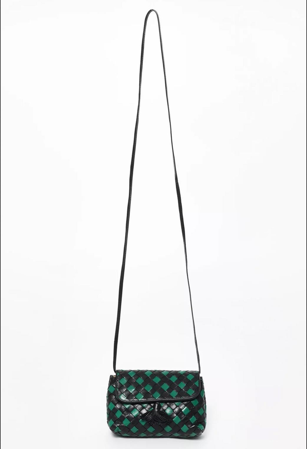 Bottega Veneta Intrecciato Black & Green Mini Bag 1